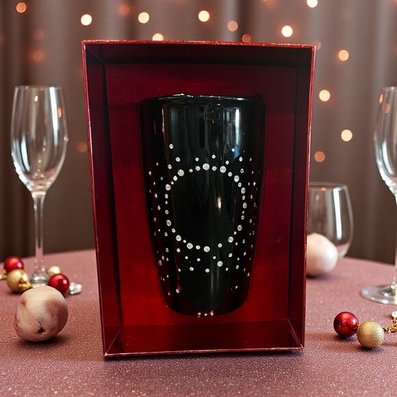 Starbucks 2015 Black Ceramic Swarovski Crystal Tumbler 12oz • Rare Lmtd Edt. NWT - Picture 2 of 9